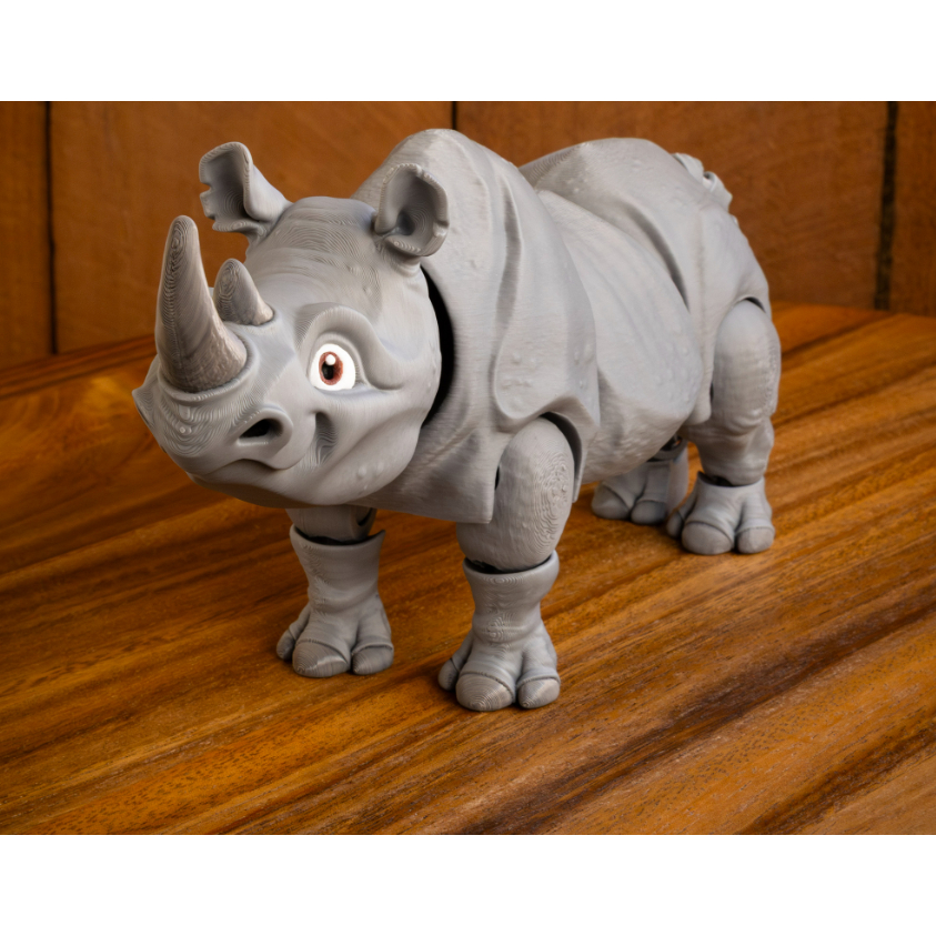 Mainan Badak Artikulasi Realistis – Action Figure Rhinoceros Edukatif