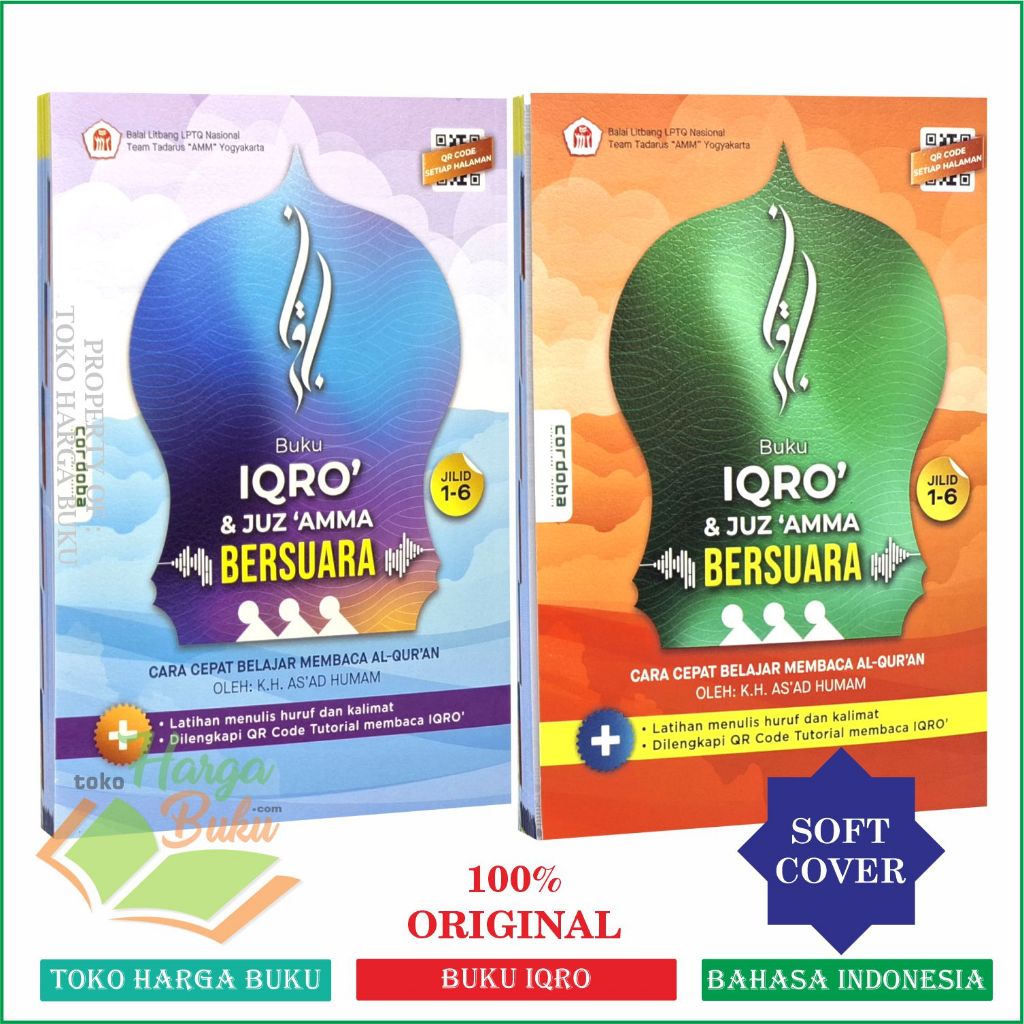 Foto Buku Iqro dan Juz Amma Bersuara FULL COLOR Iqra QR Code Dilengkapi Latihan Menulis Huruf Hijaiyah - CORDOBA