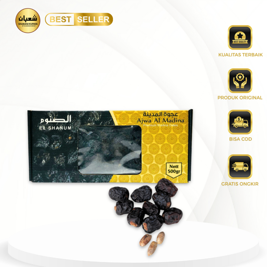 Kurma Ajwa Original Premium / Kurma Ajwa 500 Gram Asli 100% Original / Shabani kurma