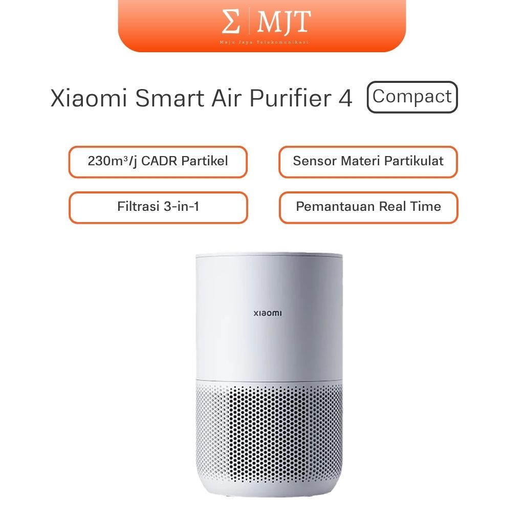 MJT Xiaomi Smart Air Purifier 4 Compact Pembersih Udara 48m Mode Tidur 20dB Filter 3-in-1