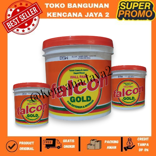 Cat Tembok/ Dinding Falcon Gold 5 Kg Galon Putih dan Warna