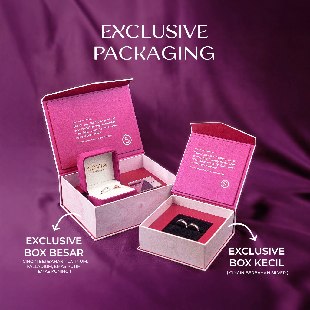 Sovia Jewelry - Kotak Cincin Exclusive Ring Box Besar & Kecil