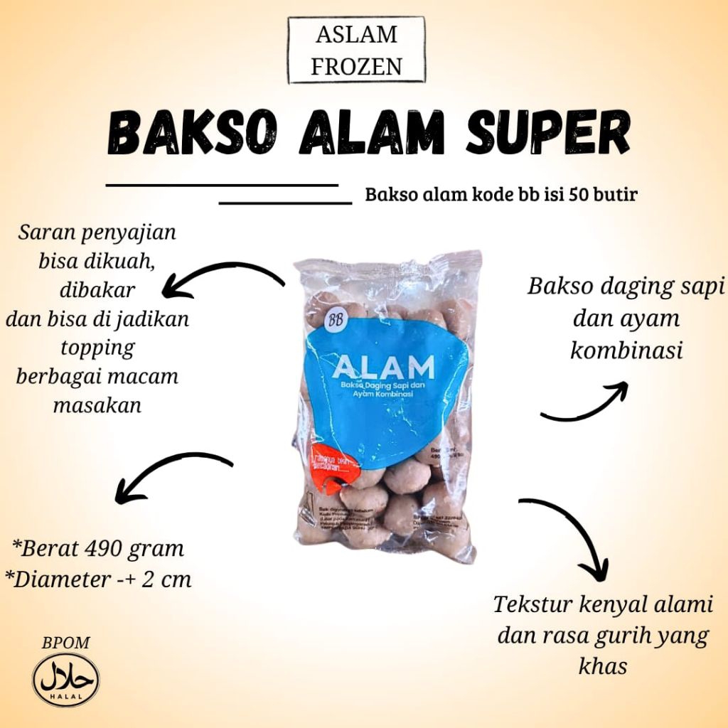 Bakso Alam Daging Sapi Kombinasi super BB isi 50