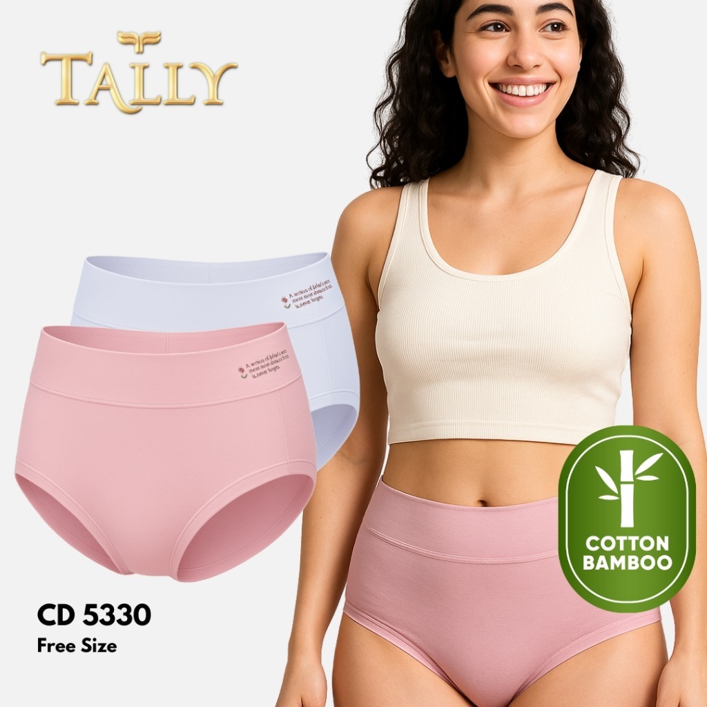 TALLY CD 5330 Celana Dalam Wanita Bahan Katun Bambu fit to L - XL  Basic Super Stretch dan Lembut
