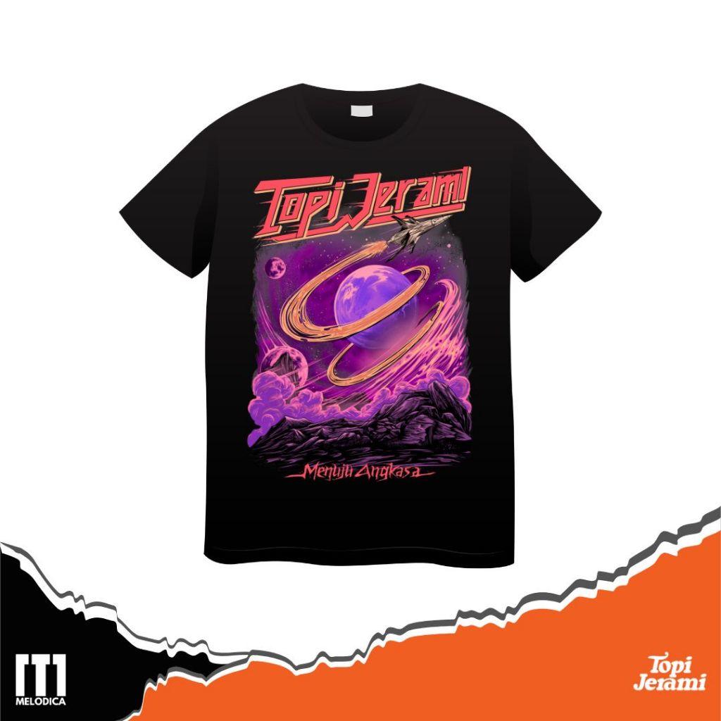 TOPI JERAMI OFFICIAL MERCHANDISE - T-SHIRT - MENUJU ANGKASA - BLACK