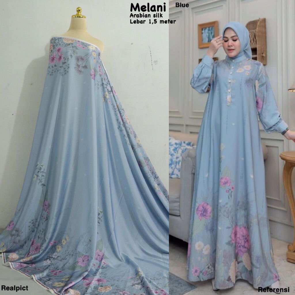 Kain arabian silk motif melani// per setengah meter // banyak motif // kain gamis // kain meteran //