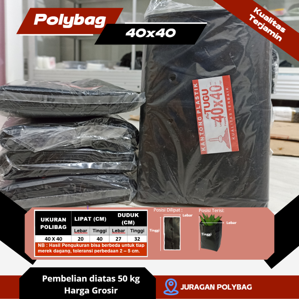 500gr Polybag Tanaman Ukuran 40x40 merk Tugu
