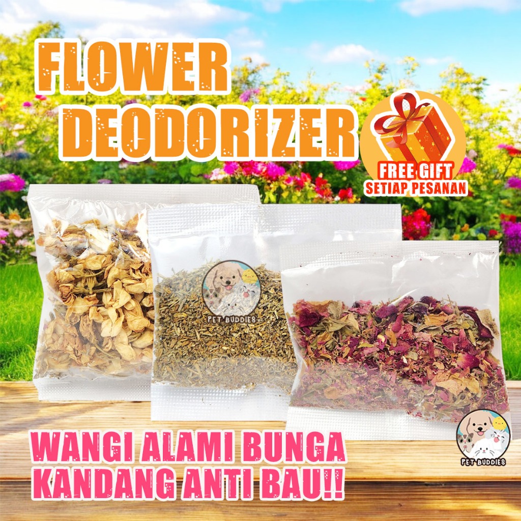 Flower Deodorizer | Pengharum Kandang Kucing dan Pasir Kucing | Bunga Kering Alami Penghilang Bau