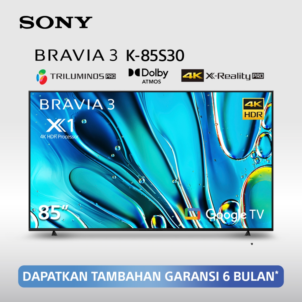 Sony | BRAVIA 3 85 Inch TV | 4K HDR Processor X1 | 4K Ultra HD | HDR | Smart TV (Google TV) | 2024 M