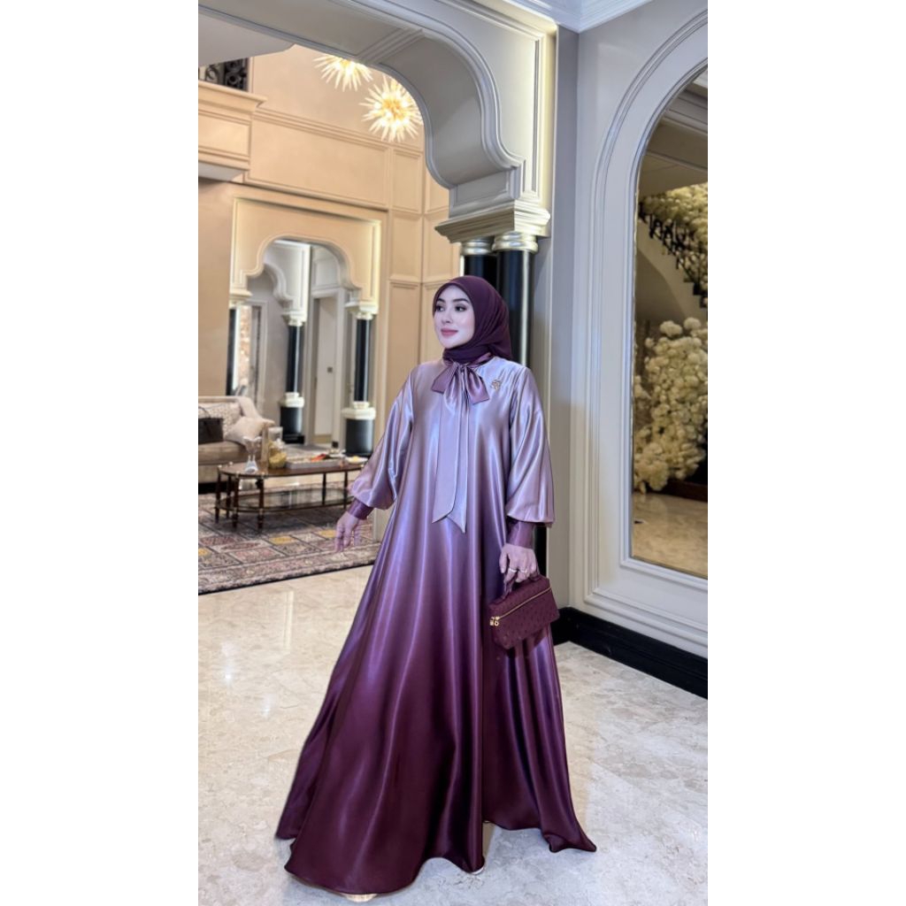 DRESS GRADASI SHELLASAUKIA ORIGINAL (TANPA HIJAB) SHELLASAUKIA OFFICIAL DI JAMIN ORI 100%