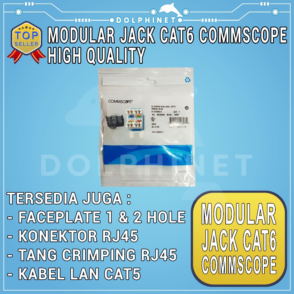 Modular Jack RJ45 Cat 6 Commscope / Modular Rj45 Cat6 / Modular Jack Cat6 Cat 6 RJ45 Tolless Keyston