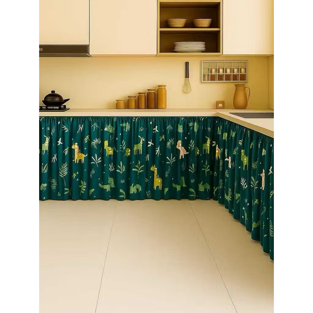 terbaru tirai gorden goreng meja kompor kolong dapur motif bunga