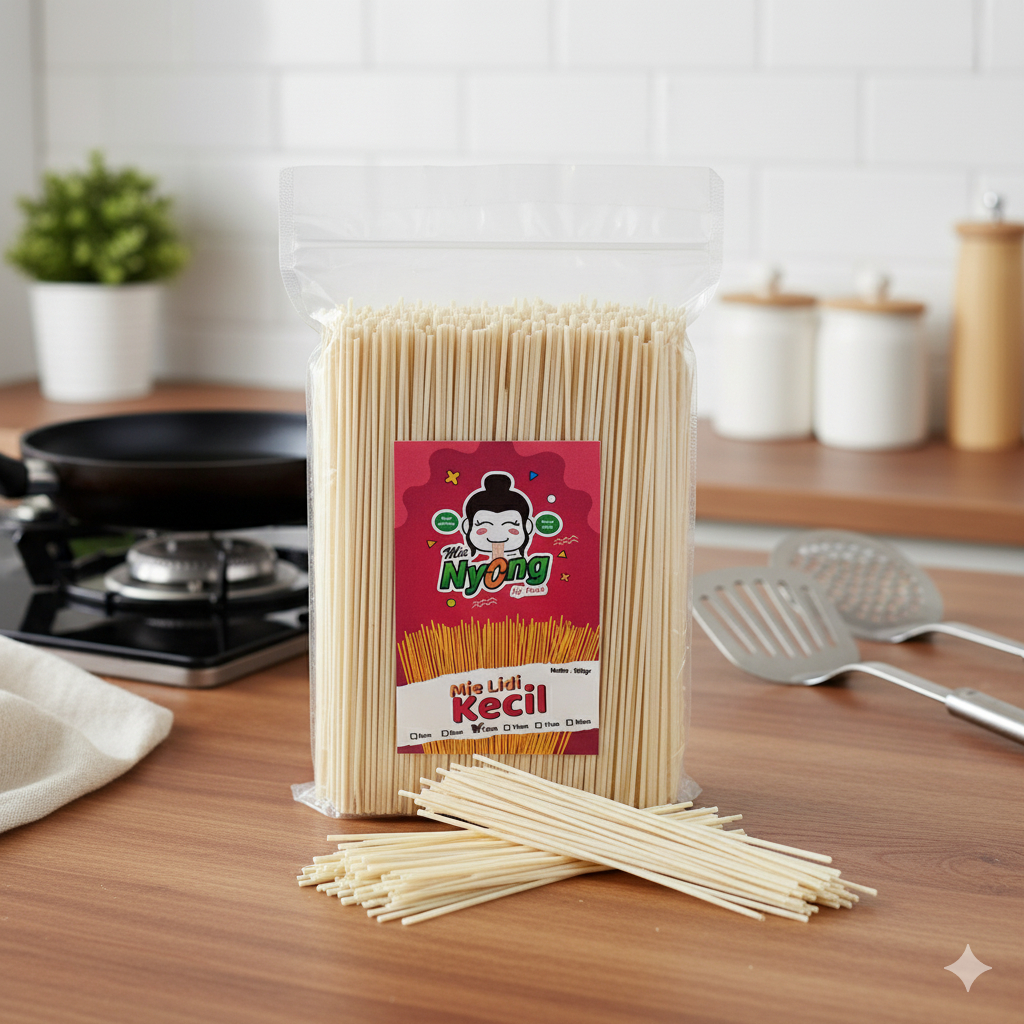 mie nyong Mie lidi  kemasan 1kilo mie lidi gepeng mentah