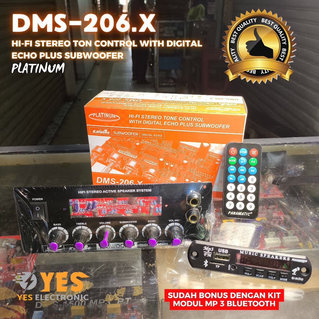 KIT TONE CONTROL STEREO PLUS ECHO & SUBWOOFER  Platinum DMS-206.X plus MP3 bluetooth /DMS206x mp3 / 
