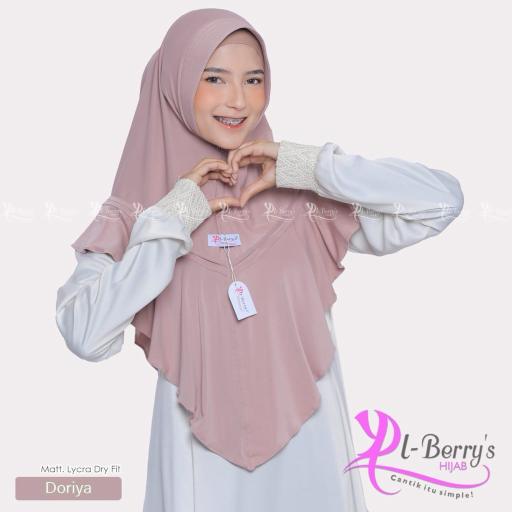 Hijab Bergo Instan pet Rempel Doriya by El berry’s Jersey Lycra Dry Fit