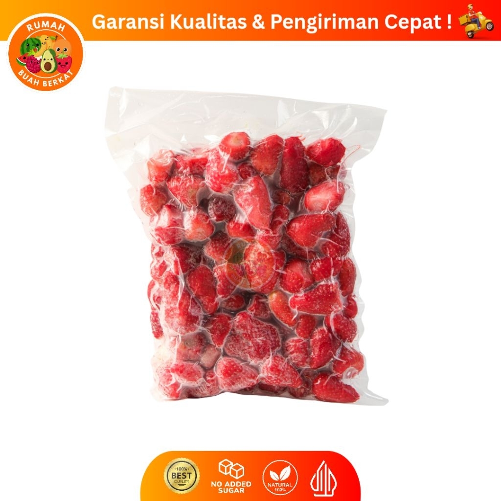 Buah Strawberry Frozen Import / Strawberry Frozen Import Premium / Strawberry Frozen Kemasan 1 Kg