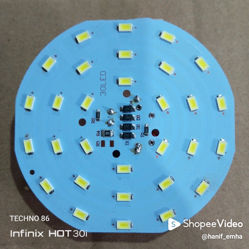 Pcb lampu led 30 watt Ac 220 barang baru kualitas bagus, cocok untuk di jual lagi
