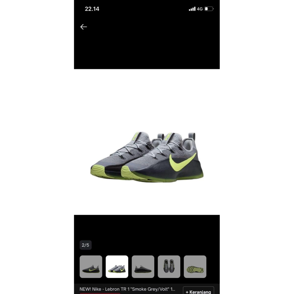 preloved  Nike - Lebron TR 1 "Smoke Grey/Volt