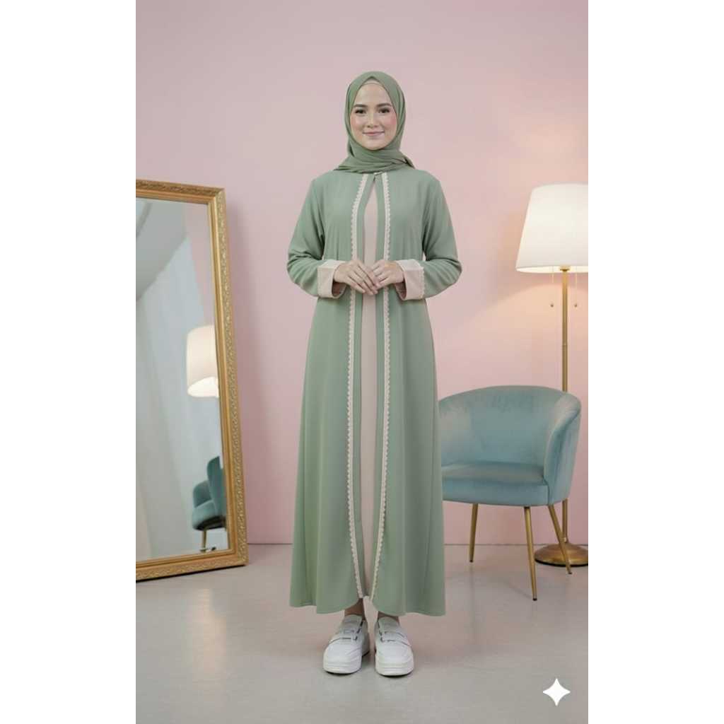 Gamis anak cantik mewah elegan abaya anak putih