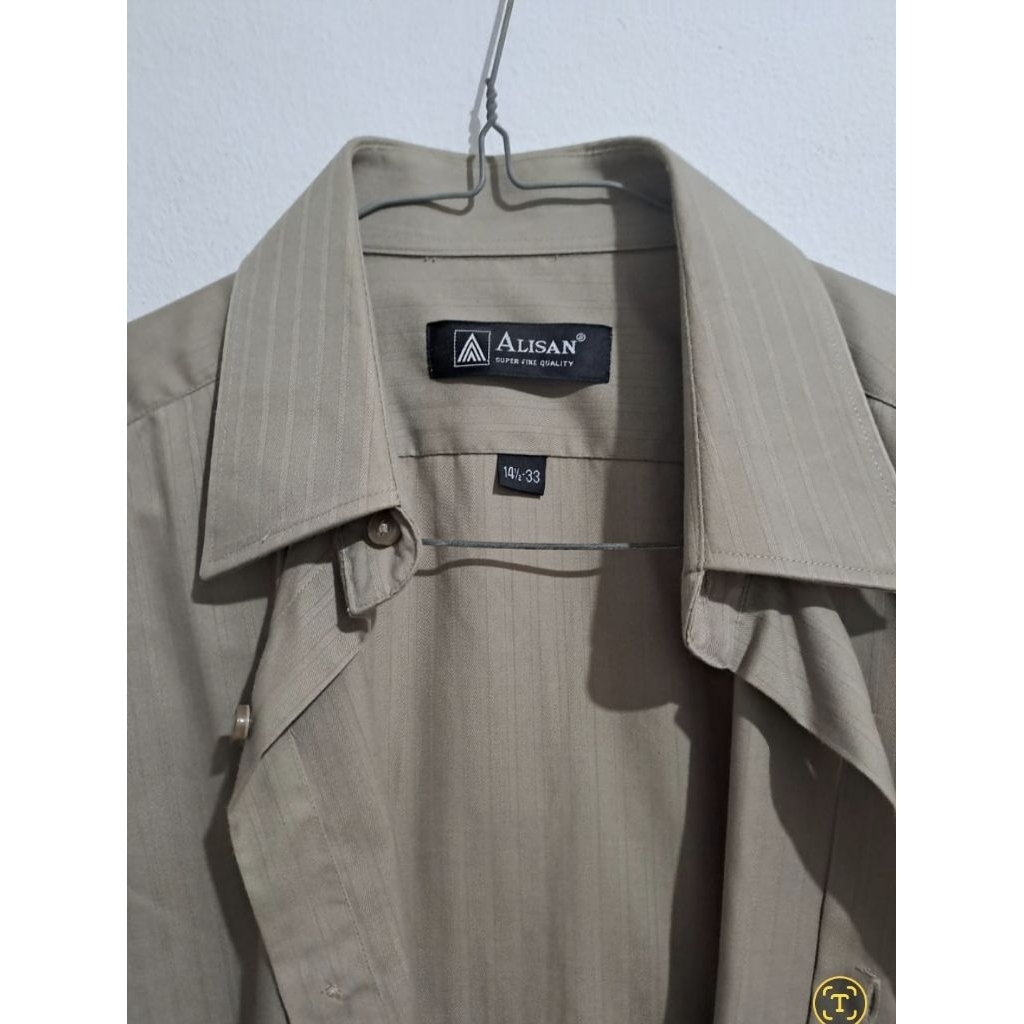 Alisan - kemeja kerja - warna coklat susu