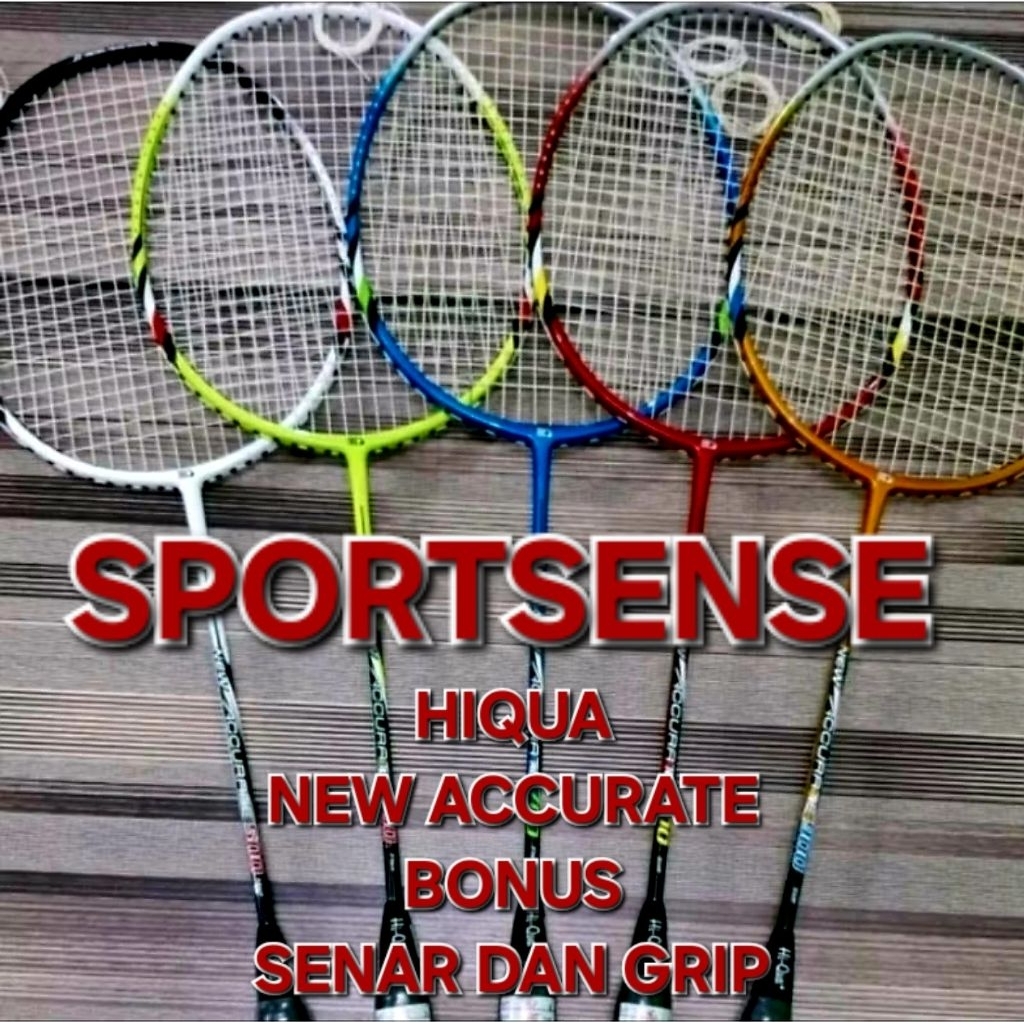 Raket Bulutangkis Badminton HiQua Hi Qua HQ Hi-Qua New Accurate Bonus Senar Grip