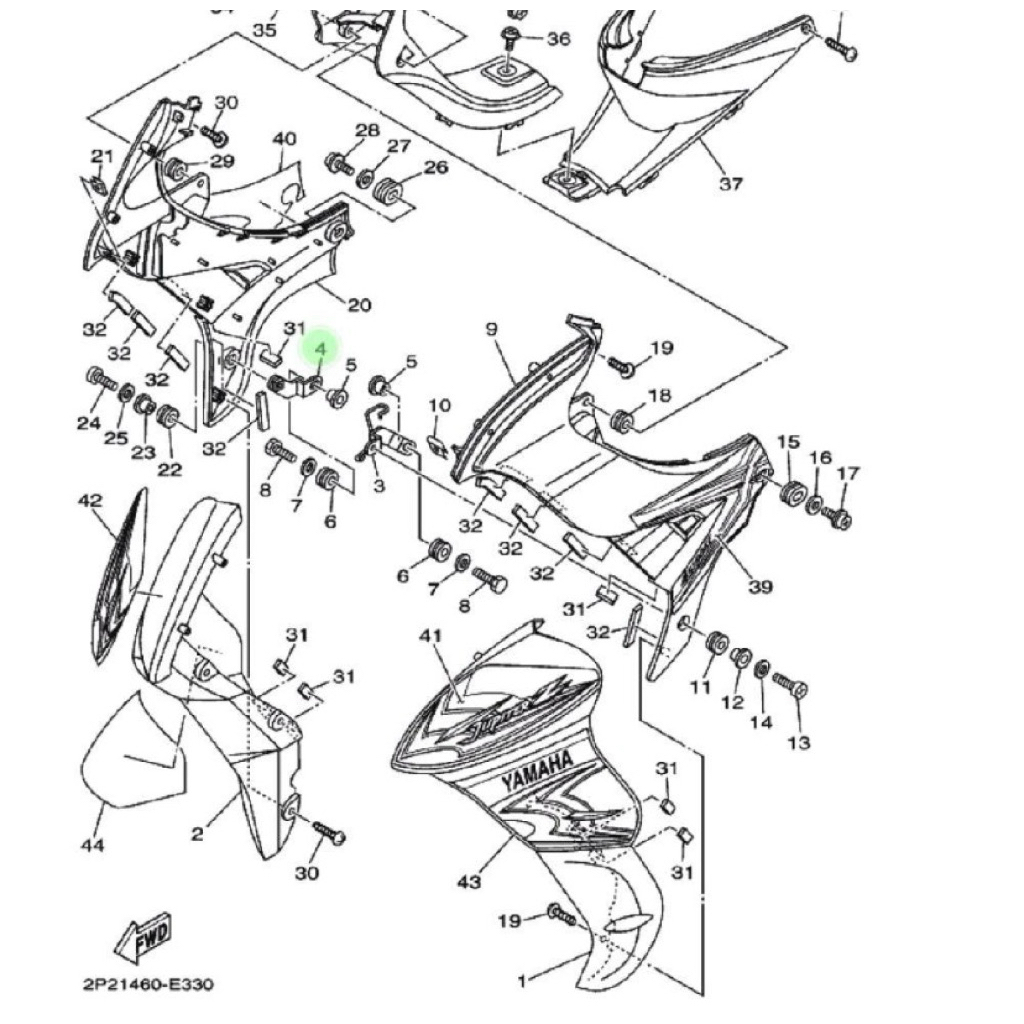 Breket Dudukan Sayap Kanan 5TP-F8322-10 Jupiter Z Burung Hantu