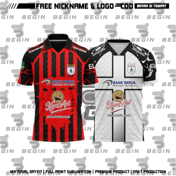 Jersey Persipura Jayapura Liga 2 Pegadaian 2025 - 2026 Free Nickname & No Fullprinting