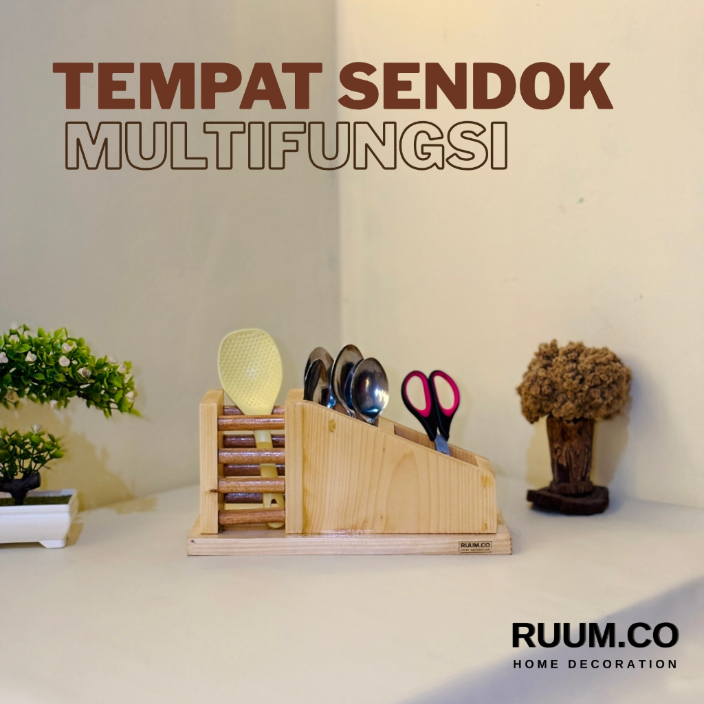 Tempat Sendok Kayu Multifungsi Rak Sendok Garpu Organizer Dapur Minimalis Tempat Sendok Kayu Jati Be