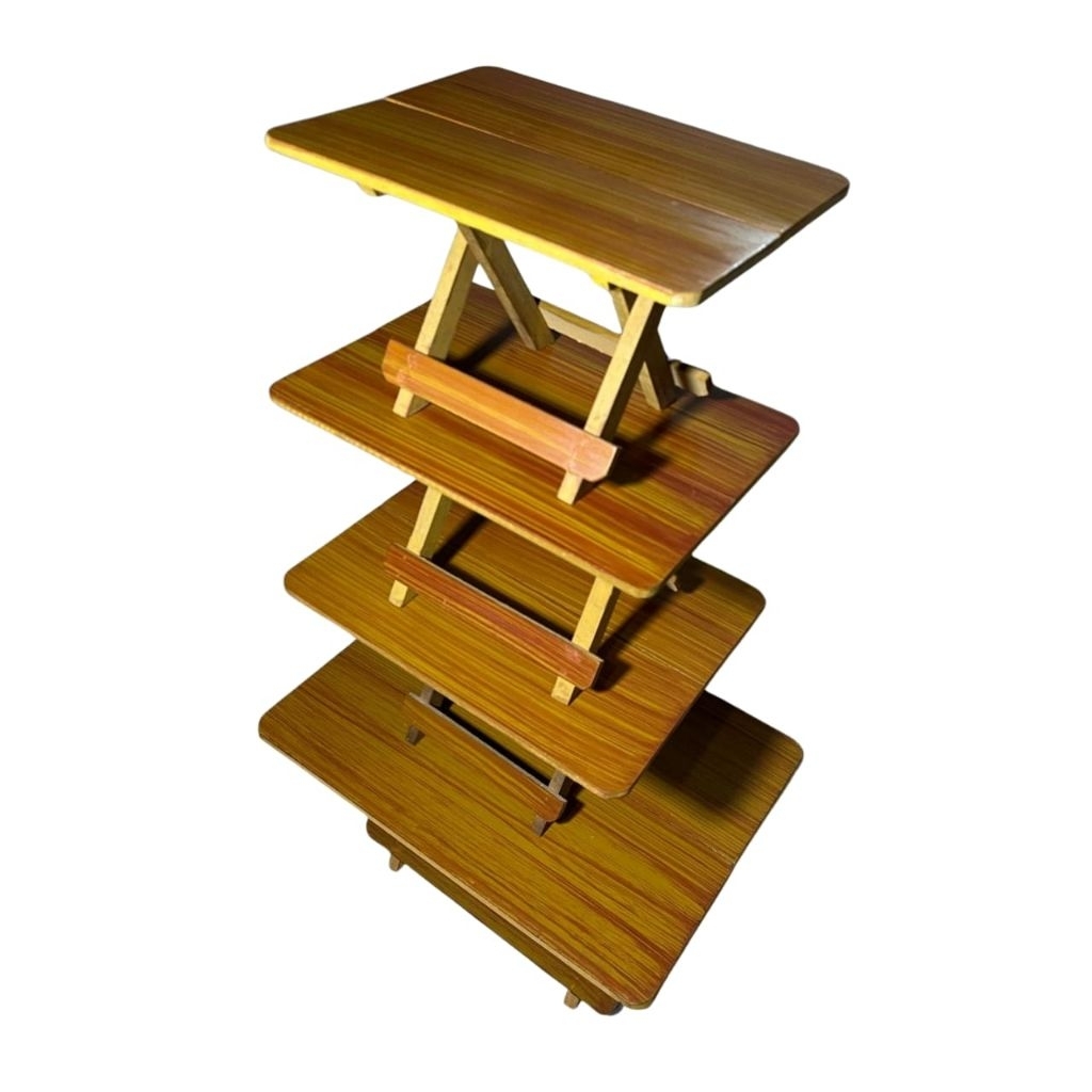 Meja Lipat Kayu Portable Multifungsi motif serat kayu| meja belajar lipat kayu