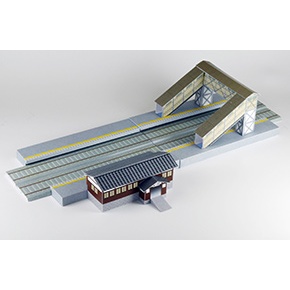 DIY Papercraft Diorama Jembatan Layang Kereta Api Cetak Pola Kertas