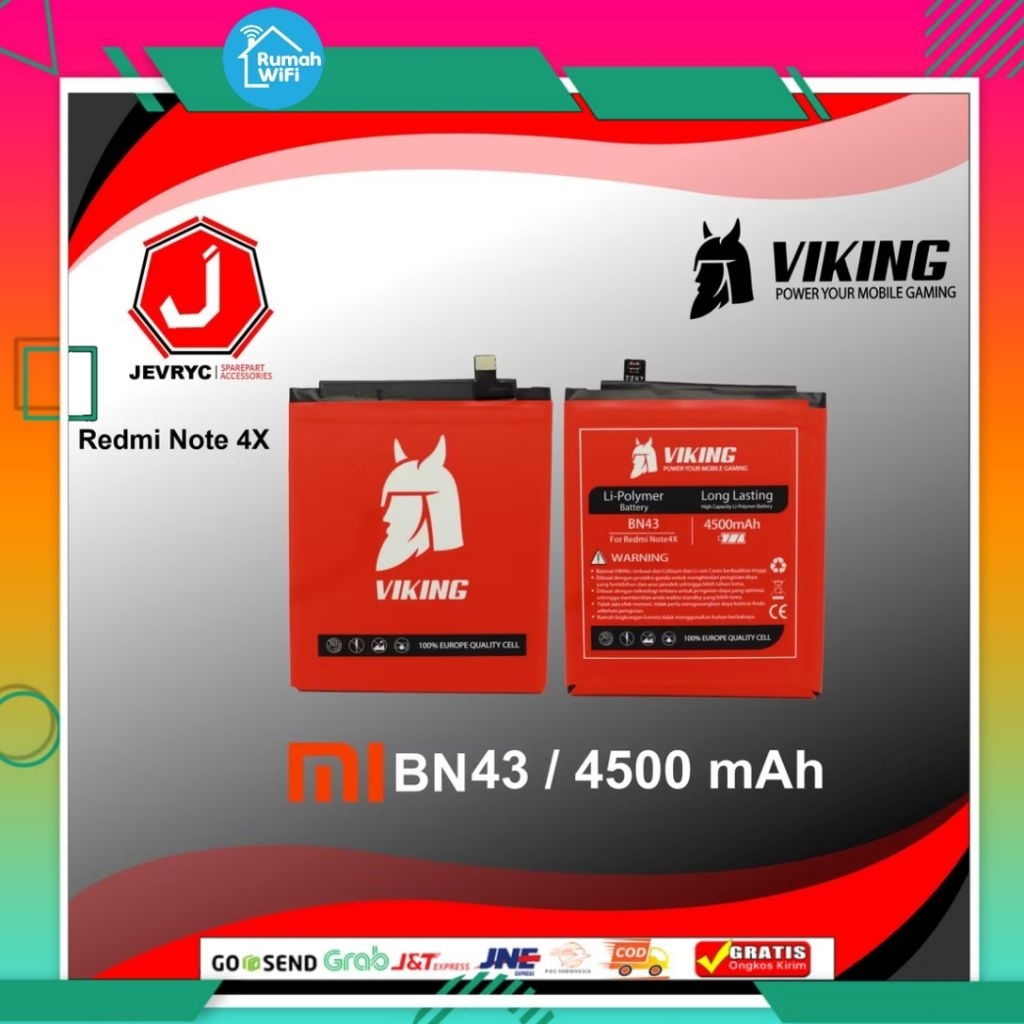 Baterai bn43 | baterai redmi note 4x | baterai bn43 original | viking Baterai original | baterai dou