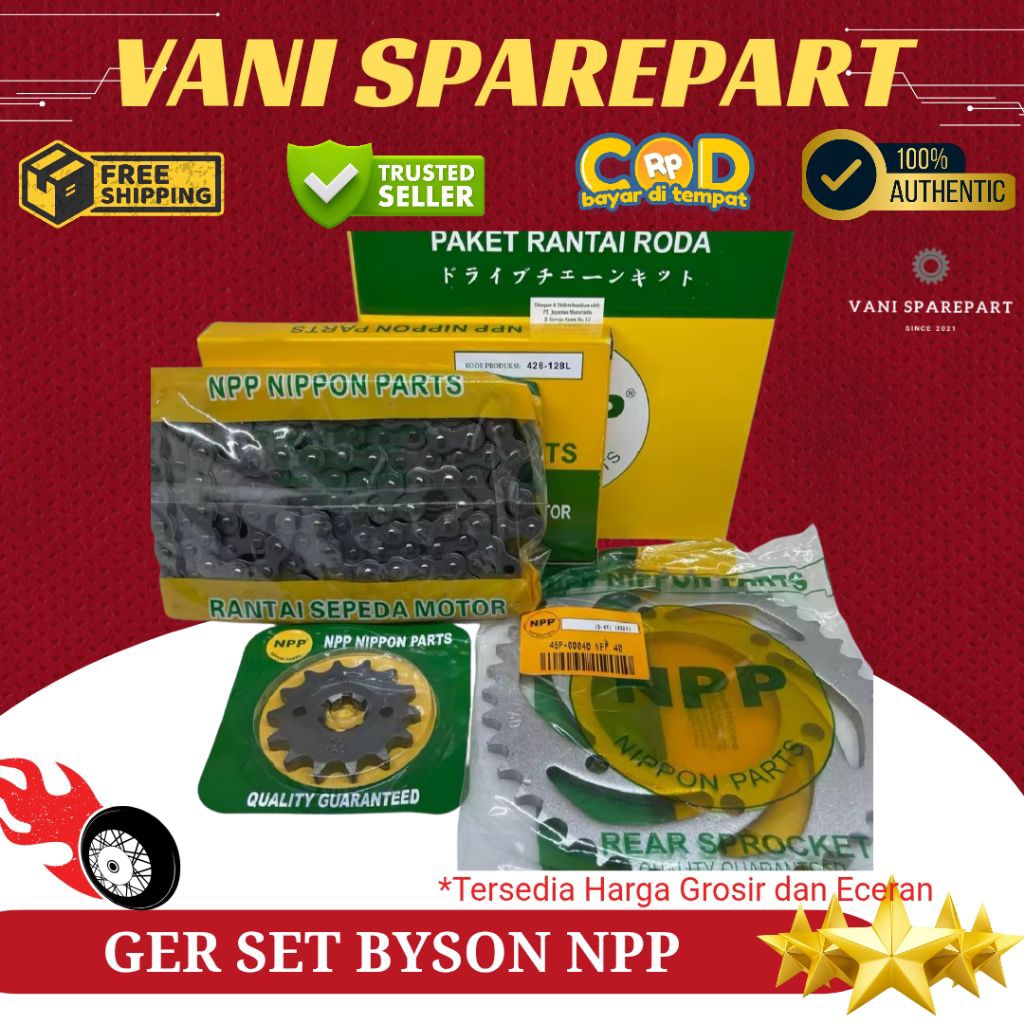 GEAR GER SET GEAR DEPAN BELAKANG RANTAI SET BYSON NPP