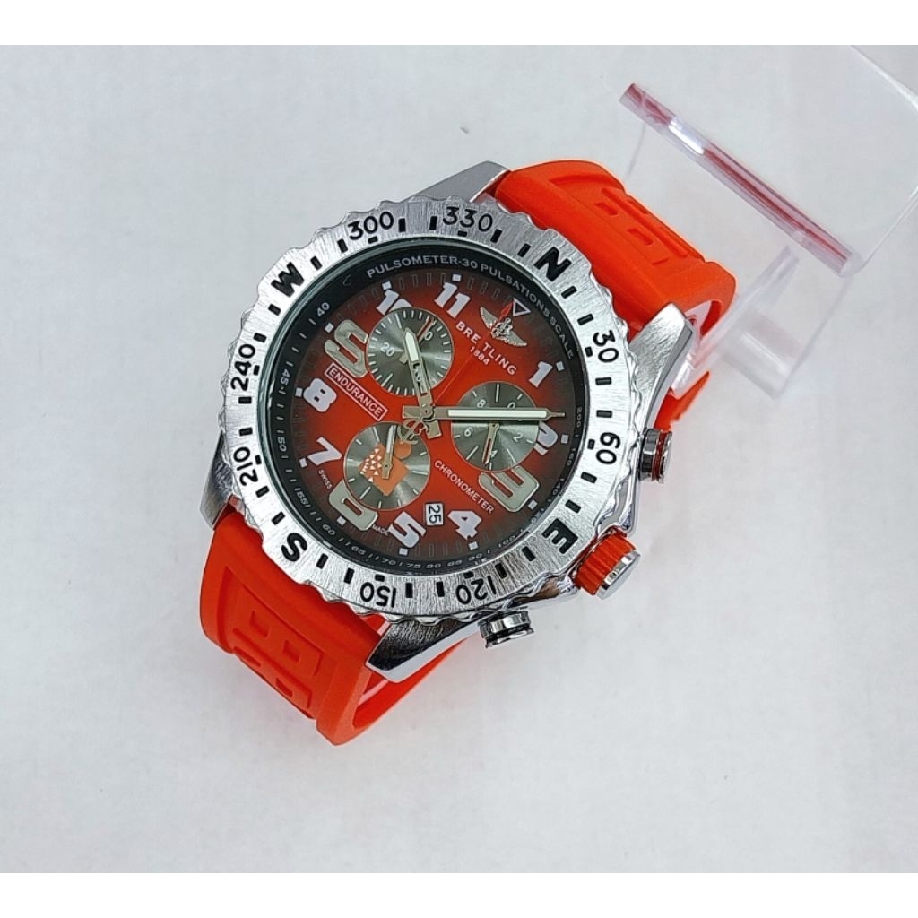 Jam Tangan Breitling chrono Rubber Karet Super Jam Tangan Pria