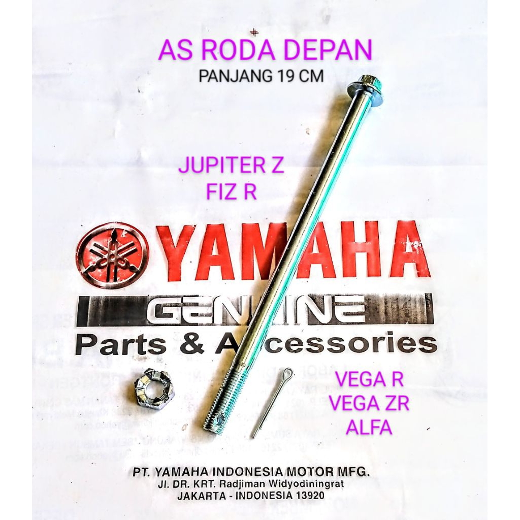 as roda depan set lock panjang 19 cm yamaha JUPITER Z.FIZ R.VEGA R.VEGA ZR.ALFA original