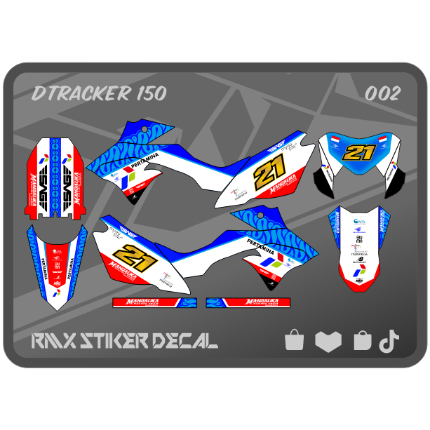 STIKER DTRACKER 150 FULLBODY (002) STICKER DECAL DEKAL D-TRACKER SE HITAM MERAH, KUNING, HIJAU, BIRU