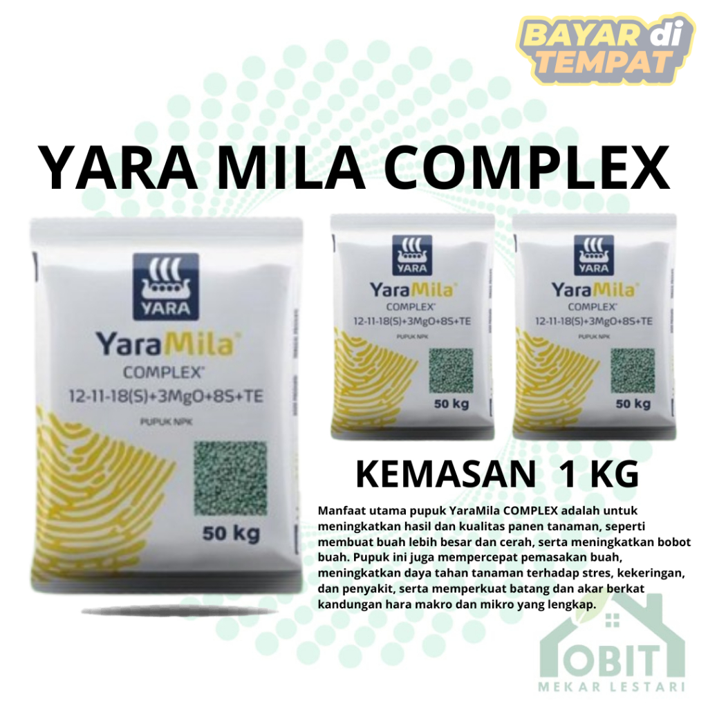 Pupuk Yara Mila COMPLEX 1kg Original Pabrik / Yaramila Complex ORIGINAL KEMASAN PABRIK