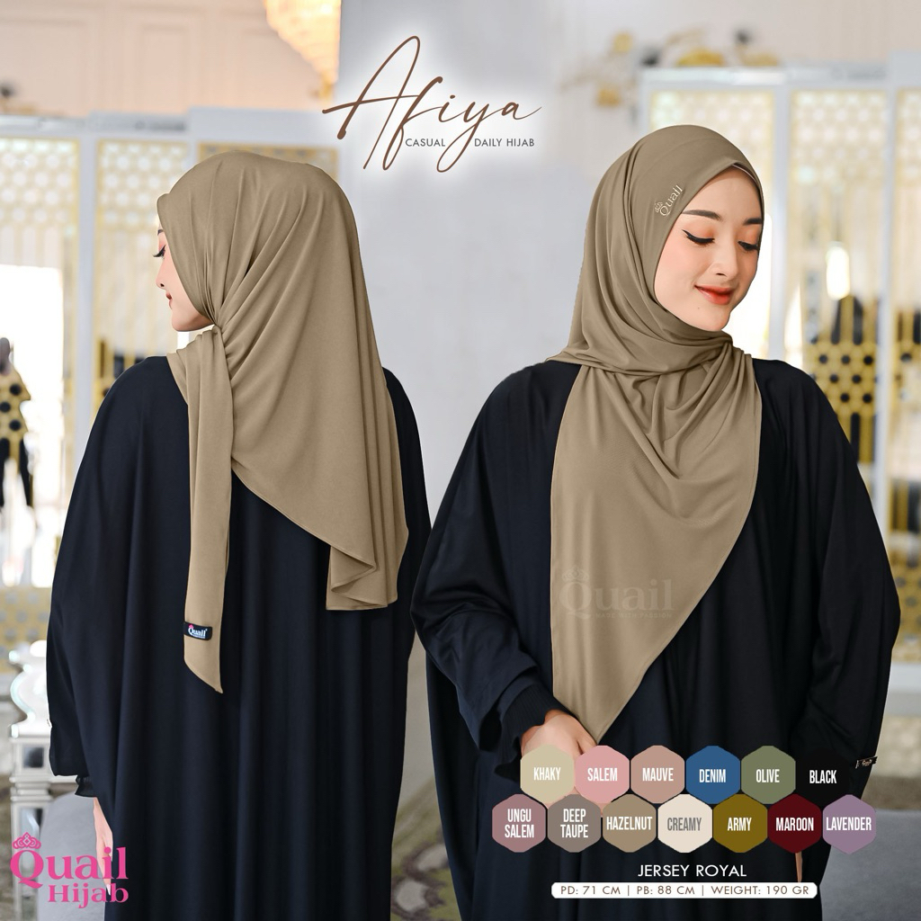 Quail Hijab - AFIYA HIJAB INSTAN ORI QUAIL JERSEY PREMIUM ORIGINAL QUAIL HIJAB