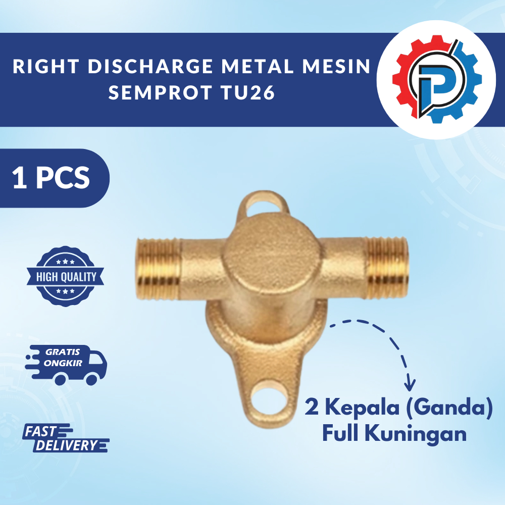 Dudukan Kanan Right Discharge Metal TU26 Kuningan Saluran Keluar Air Mesin Sprayer Semprot Hama 2tak