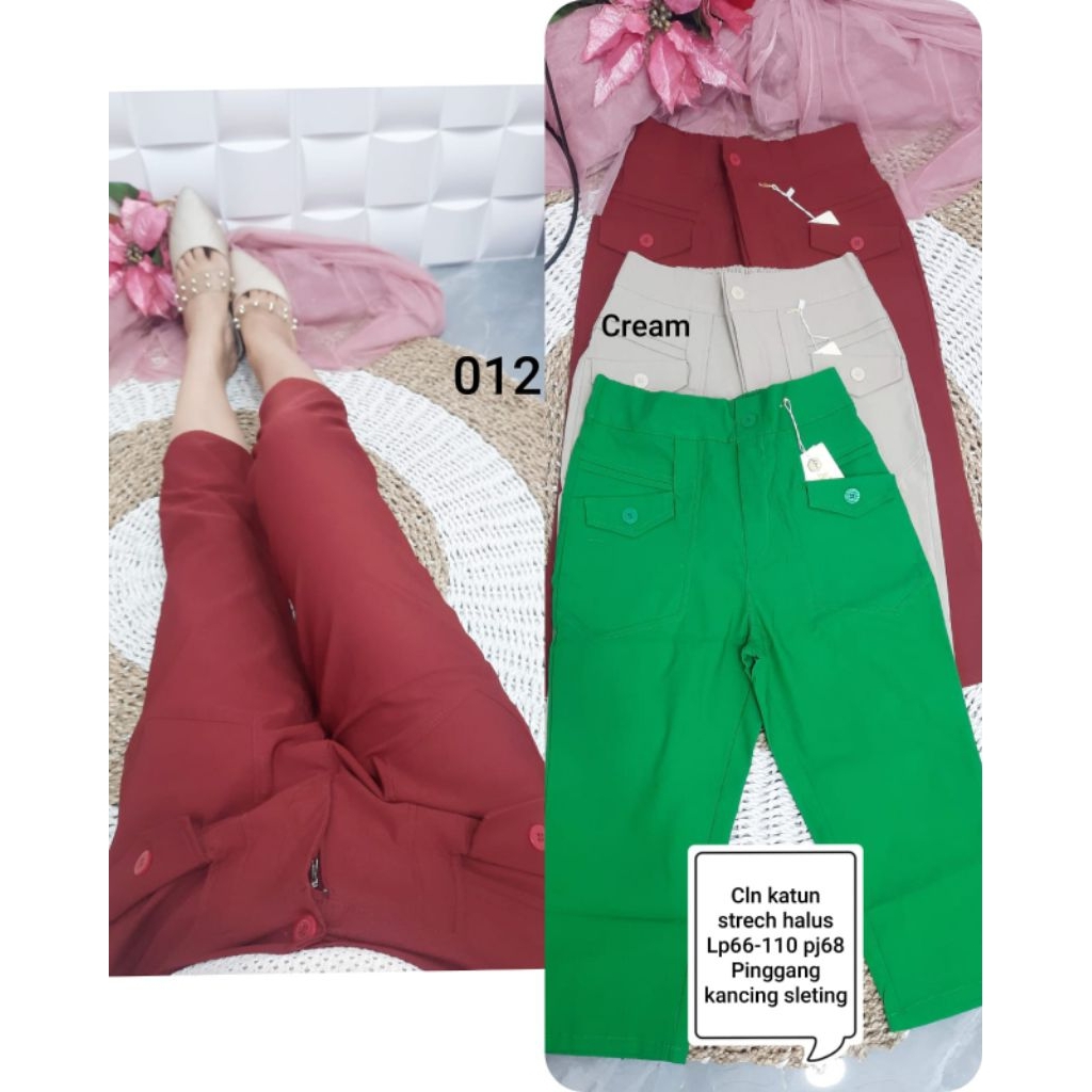 012 celana  wanita 7/8 bahan katun street