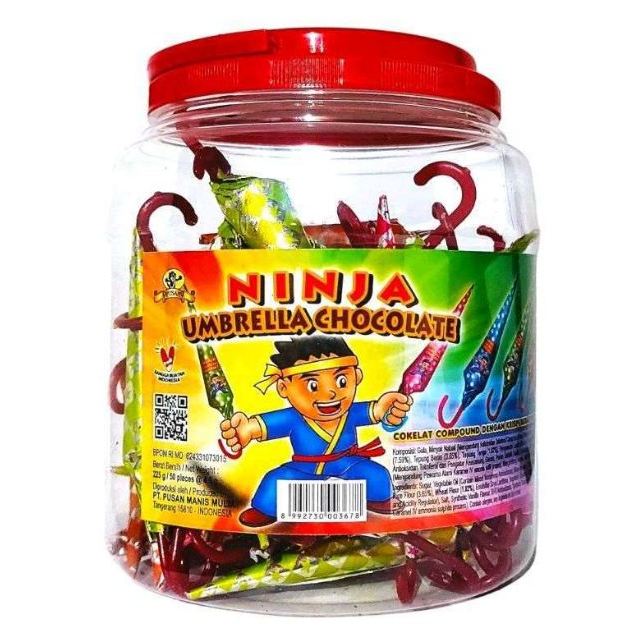 Pusan Ninja Umbrella 225gr - Cokelat Payung - Coklat Jadul bentuk Payung - Cokelat Payung Pusan - Pe