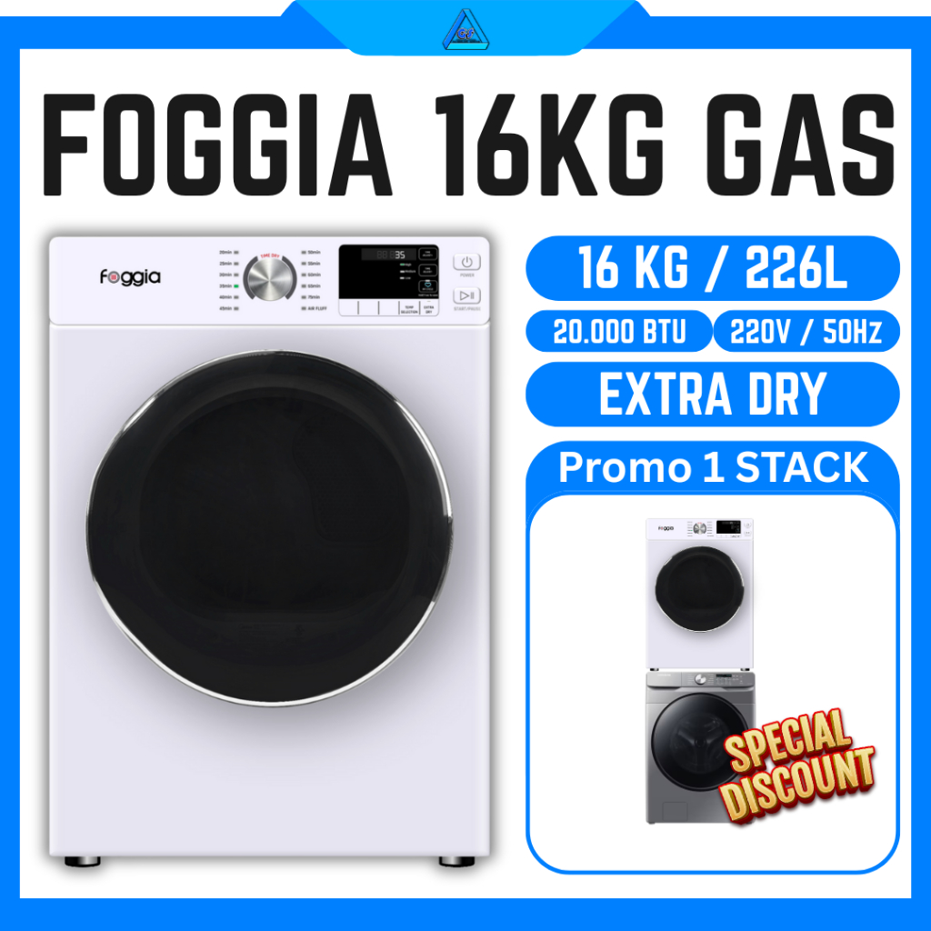 Mesin pengering Laundry FOGGIA 16KG GAS FGD160