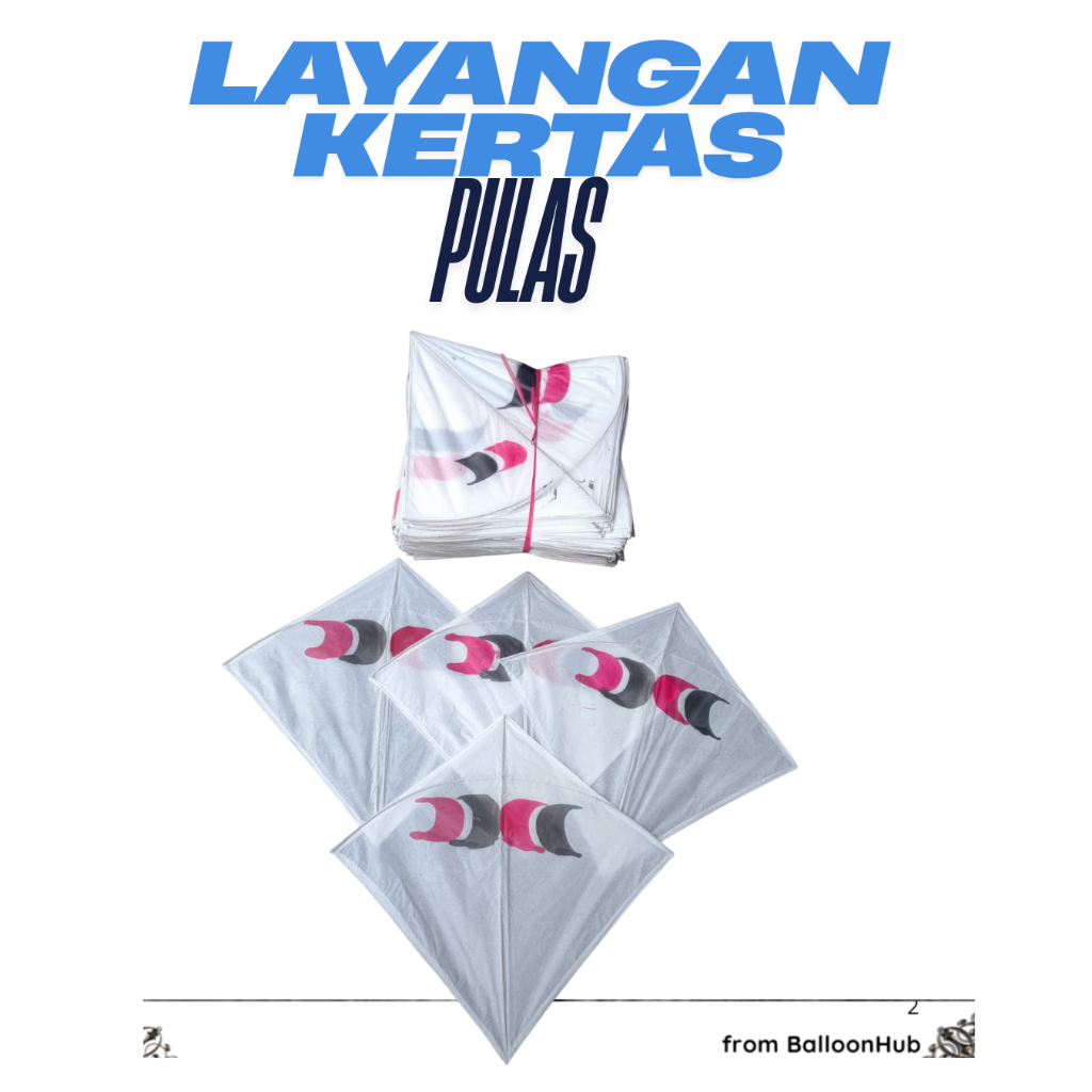 layangan pulas kertas ukuran 70 isi 100/50pcs layang-layang kertas