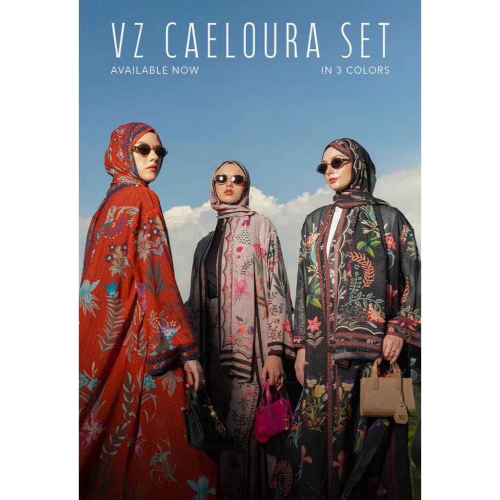 VZ Caeloura Set (Outer & Pants) Cardigan Abaya Original by VIVI ZUBEDI