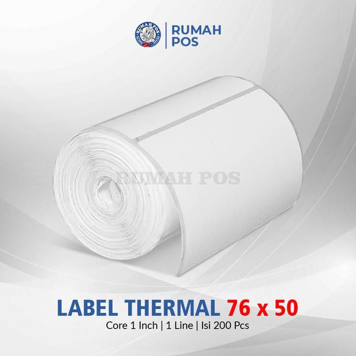 Label Stiker Barcode Direct Thermal 76 x 50 Kertas Sticker 80 x 50m 1 Slop 6 Roll