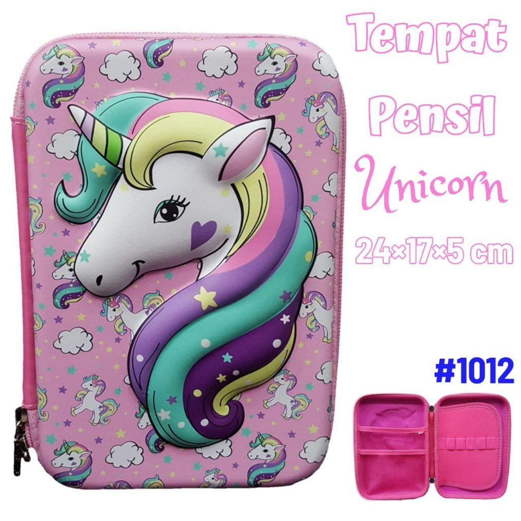 Tempat Pensil Unicorn / Pencil Case Unicorn / Stationary Unicorn / Alat Tulis Anak Perempuan / Kotak