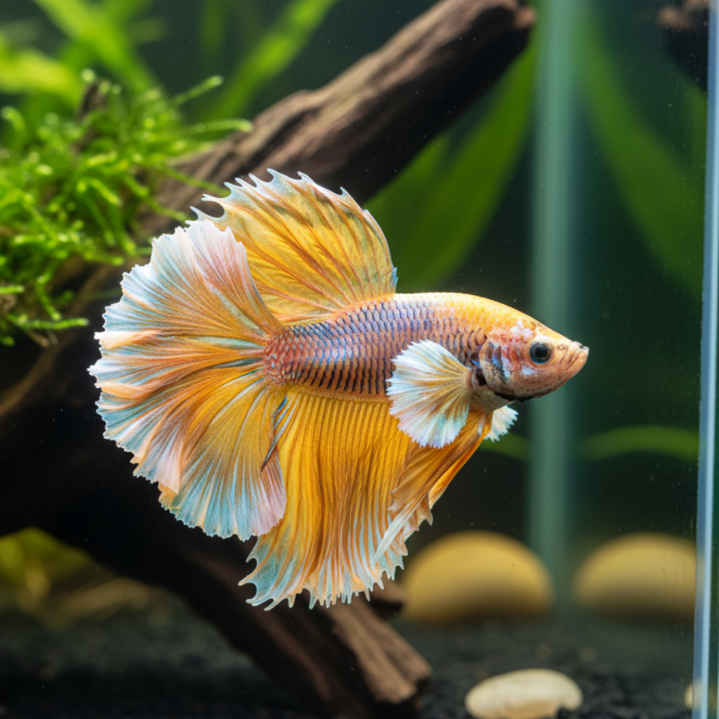 Ikan Hias Cupang Halfmoon Big Ear Telinga Kiwir-Kiwir Lebar / Big Ear Betina Halfmoon