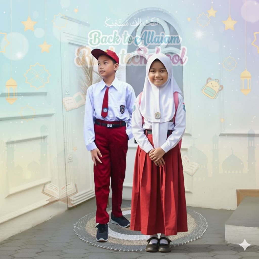 Seragam SD Merah Putih Panjang Pendek