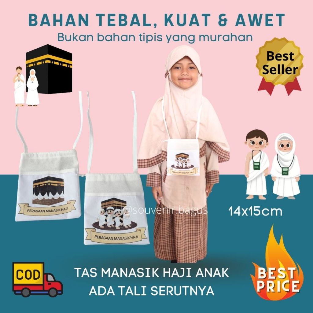 Tas Manasik Haji Umroh Anak Kantong Souvenir Batu Kerikil Hajj TK RA SD
