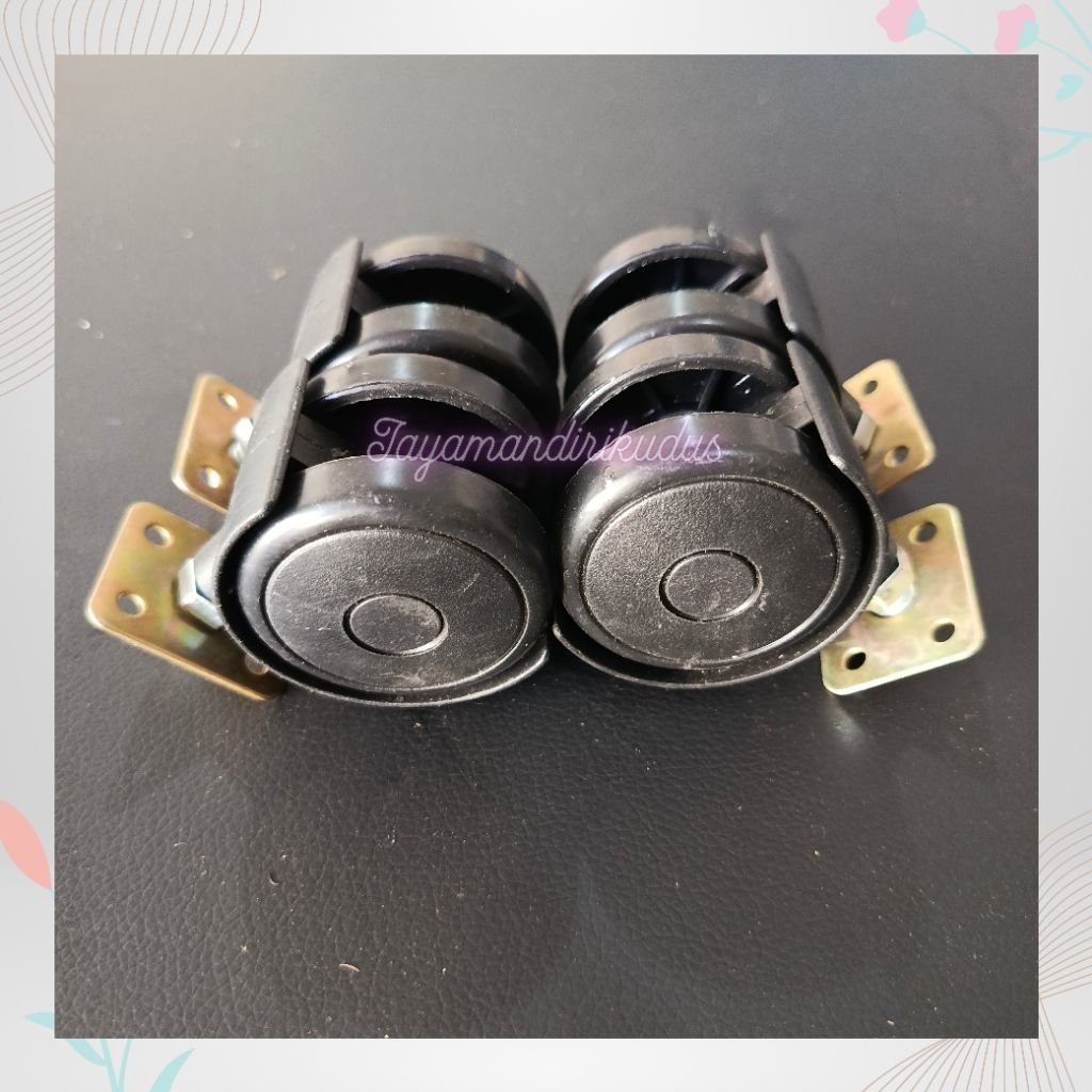 Kaki Roda Springbed Sorong Double Wheel Per Pcs / Roda Kasur Sorong / Roda Tempat Tidur Dorong