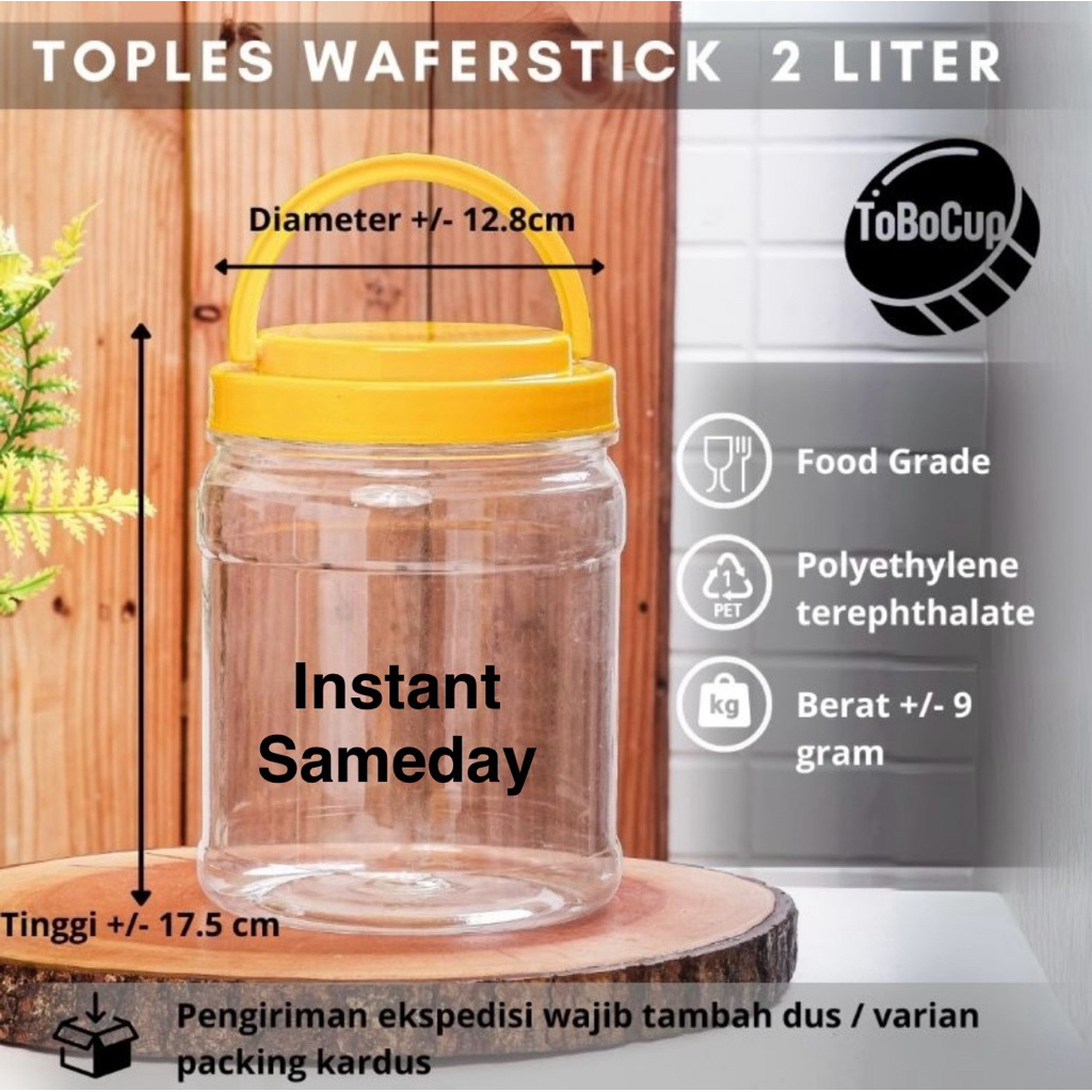 INSTANT SAMEDAY TOPLES BULAT 2 LITER MULUT BESAR/ TOPLES WAFER STICK/ TOPLES KUE KERING/ TOPLES PAKA